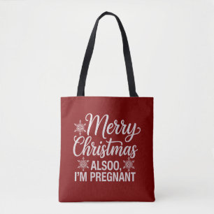 Frohe Weihnachten auch im Pregnant Baby Ankündigun Tasche