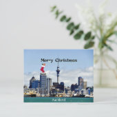 Frohe Weihnachten! Auckland Skyline, Postkarte (Stehend Vorderseite)