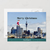 Frohe Weihnachten! Auckland Skyline, Postkarte (Vorne/Hinten)