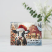 Frohe Weihnachten auf dem Bauernhof Postkarte (Stehend Vorderseite)