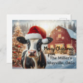 Frohe Weihnachten auf dem Bauernhof Postkarte (Vorne/Hinten)