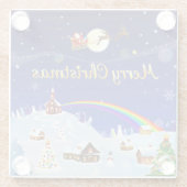 Frohe Weihnachten auf dem Vollmond Glasuntersetzer (Rückseite)