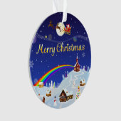 Frohe Weihnachten auf dem Vollmond Ornament (Vorderseite)