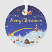 Frohe Weihnachten auf dem Vollmond Ornament (Rückseite)