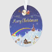 Frohe Weihnachten auf dem Vollmond Ornament (Vorderseite)