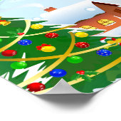 Frohe Weihnachten auf dem Vollmond Poster (Ecke)