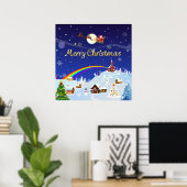 Frohe Weihnachten auf dem Vollmond Poster (Heimbüro)