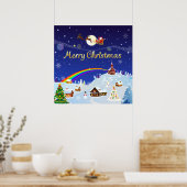 Frohe Weihnachten auf dem Vollmond Poster (Küche)