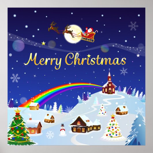 Frohe Weihnachten auf dem Vollmond Poster (Vorne)