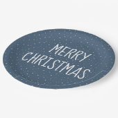 Frohe Weihnachten auf den Sternen Pappteller (Schrägansicht)