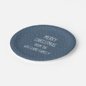 Frohe Weihnachten auf den Sternen Pappteller (Schrägansicht)