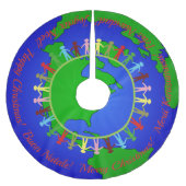 Frohe Weihnachten auf der ganzen Welt Polyester Weihnachtsbaumdecke (Vorderseite)