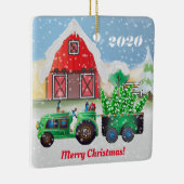 Frohe Weihnachten auf der Landfarm Keramikornament (Rechts)