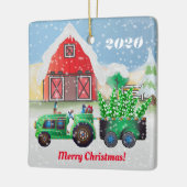 Frohe Weihnachten auf der Landfarm Keramikornament (Links)