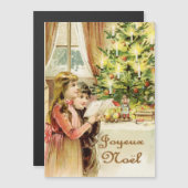 Frohe Weihnachten auf Französisch Magnetkarte (Vorne/Hinten)