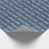 Frohe Weihnachten auf Französisch mit Sternen Geschenkpapier (Ecke)