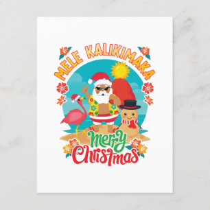 Frohe Weihnachten auf Hawaii mit Mele Kalikimaka Begleitkarte
