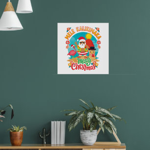 Frohe Weihnachten auf Hawaii mit Mele Kalikimaka Poster