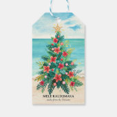 Frohe Weihnachten auf Hawaii Tropischer Strand Pal Geschenkanhänger (Rückseite)