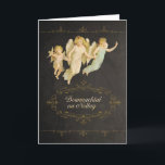 Frohe Weihnachten auf Irisch Gälisch, Engel<br><div class="desc">Translation: "Frohe Weihnachten" auf Irisch Gälisch. Diese stilvolle und trendige Weihnachtskarte (Chalkboard-Effekt) ist mit Vintagen Engeln (mit freundlicher Grafie) auf einem Vintag inspiriert grungy Kalkboard mit erodischem Text und Wirbel ausgestattet. Sie können Text innerhalb einer Karte bearbeiten. Kundenspezifische Anfragen sind willkommen.</div>