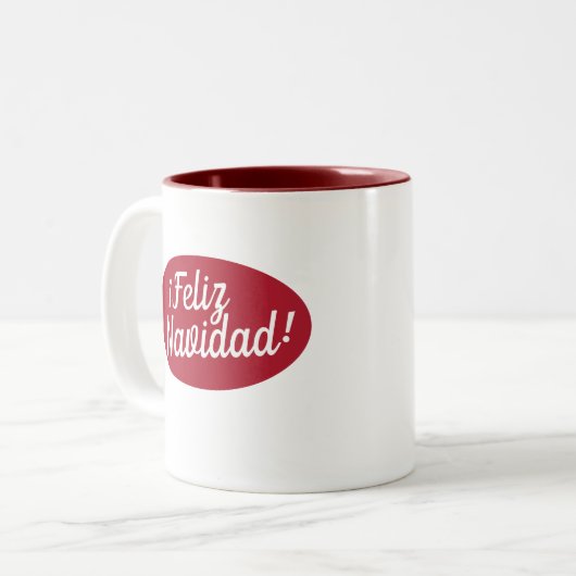 Frohe Weihnachten auf Spanisch | Feliz Navidad Tas Zweifarbige Tasse (Vorderseite Links)
