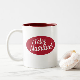 Frohe Weihnachten auf Spanisch Feliz Navidad Tas Zweifarbige Tasse