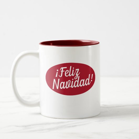 Frohe Weihnachten auf Spanisch | Feliz Navidad Tas Zweifarbige Tasse (Links)