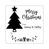Frohe Weihnachten auf und von Label, individuelle Gummistempel (Prägung)