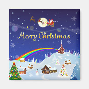 Frohe Weihnachten auf Vollmond Magnet