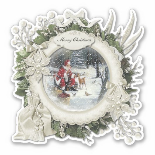 Frohe Weihnachten Aufkleber (Vorderseite)