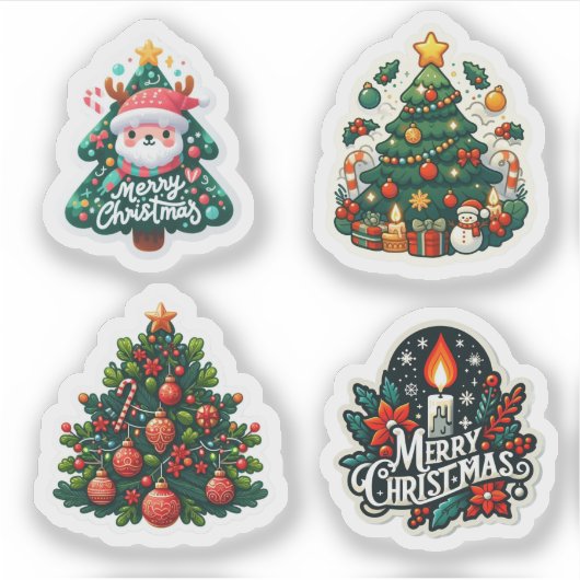 Frohe Weihnachten Aufkleber (Vorderseite)