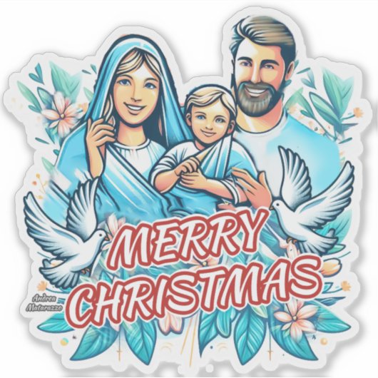 Frohe Weihnachten Aufkleber (Vorderseite)