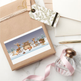 Frohe Weihnachten! Aufkleber für niedliche Waldtie