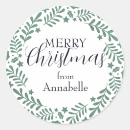 Frohe Weihnachten Aufkleber mit schlichtem Kranz