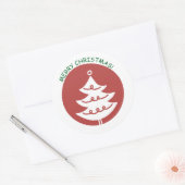 FROHE WEIHNACHTEN AUFKLEBER ROTE WEIHNACHTSBAUM (Umschlag)