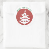 FROHE WEIHNACHTEN AUFKLEBER ROTE WEIHNACHTSBAUM (Tasche)