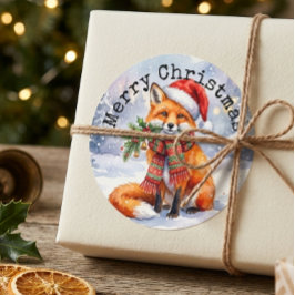 Frohe Weihnachten Aufkleber - Wasserfarben Winterf
