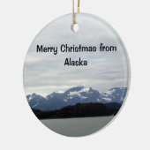 Frohe Weihnachten aus Alaska Keramikornament (Links)