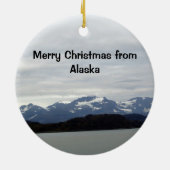 Frohe Weihnachten aus Alaska Keramikornament (Hinten)