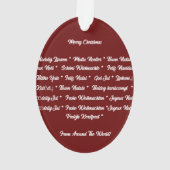 Frohe Weihnachten aus aller Welt Ornament (Rückseite)