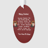 Frohe Weihnachten aus aller Welt Ornament (Vorderseite)