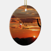 Frohe Weihnachten aus Arizona Keramik Ornament (Rechts)