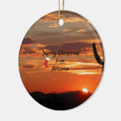 Frohe Weihnachten aus Arizona Keramik Ornament (Links)