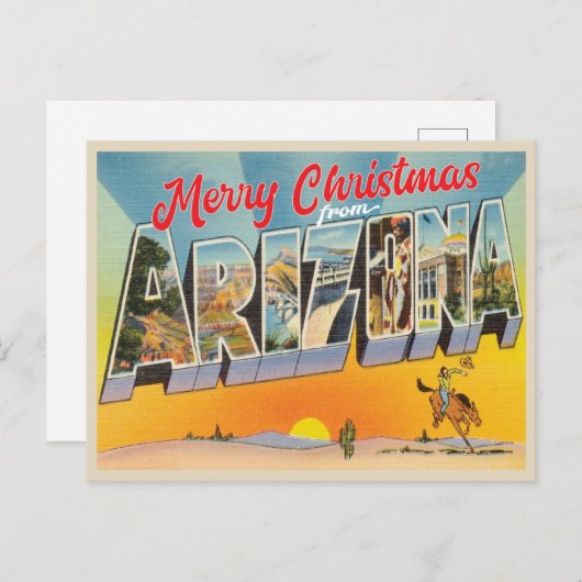 Frohe Weihnachten aus Arizona Vintag Postkarte (Vorne/Hinten)