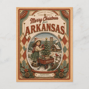 Frohe Weihnachten aus Arkansas Vintage-Schneekugel