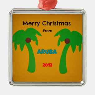 Frohe Weihnachten aus Aruba 2012 Silbernes Ornament