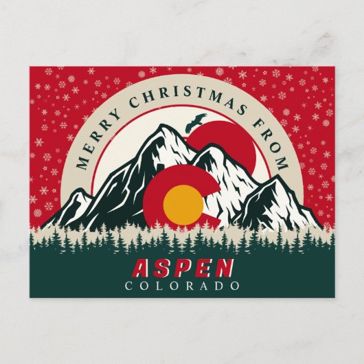 Frohe Weihnachten aus Aspen Colorado Souvenirs Postkarte (Vorderseite)
