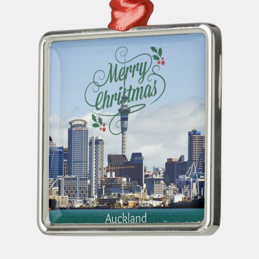 Frohe Weihnachten aus Auckland Ornament Aus Metall (Links)