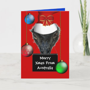 Frohe Weihnachten aus Australien Emu-Mütze