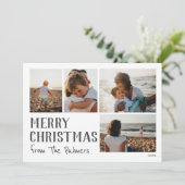 Frohe Weihnachten aus bearbeitbaren Fotokarten Karte (Stehend Vorderseite)